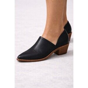 Madewell Black Leather D’Orsay Brady Lowcut Bootie Pointed Toe Women’s Size 5